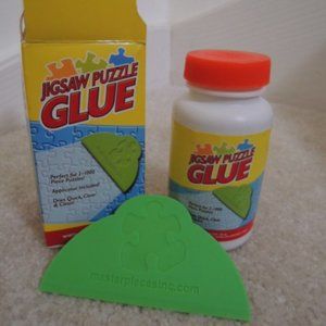 JIGSAW PUZZLE GLUE 5 FL OZ Quick Dry + APPLICATOR by MasterPieces NEW